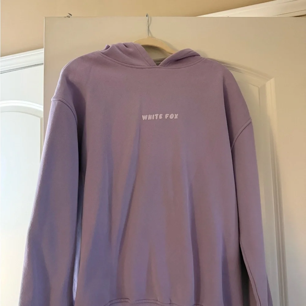 White Fox Lavender Hoodie - Picture 1 of 3